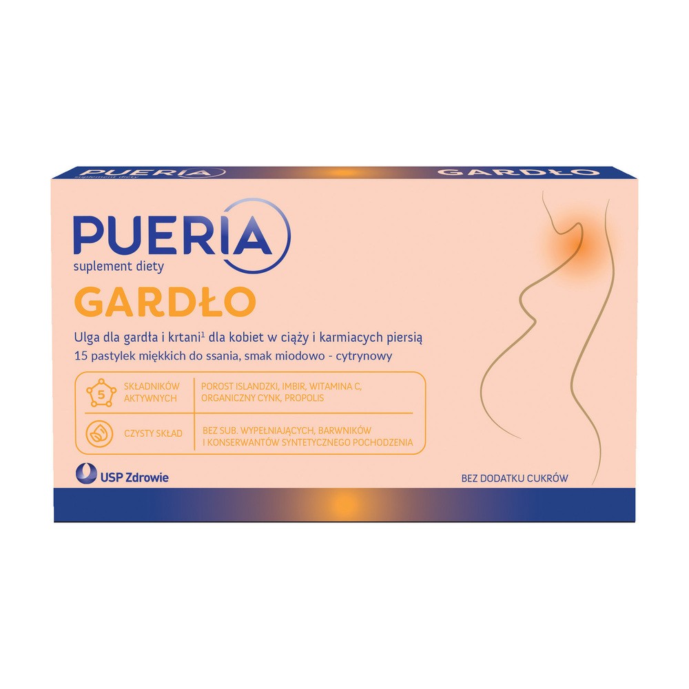 Pueria Gardło, 15 pastylek do ssania