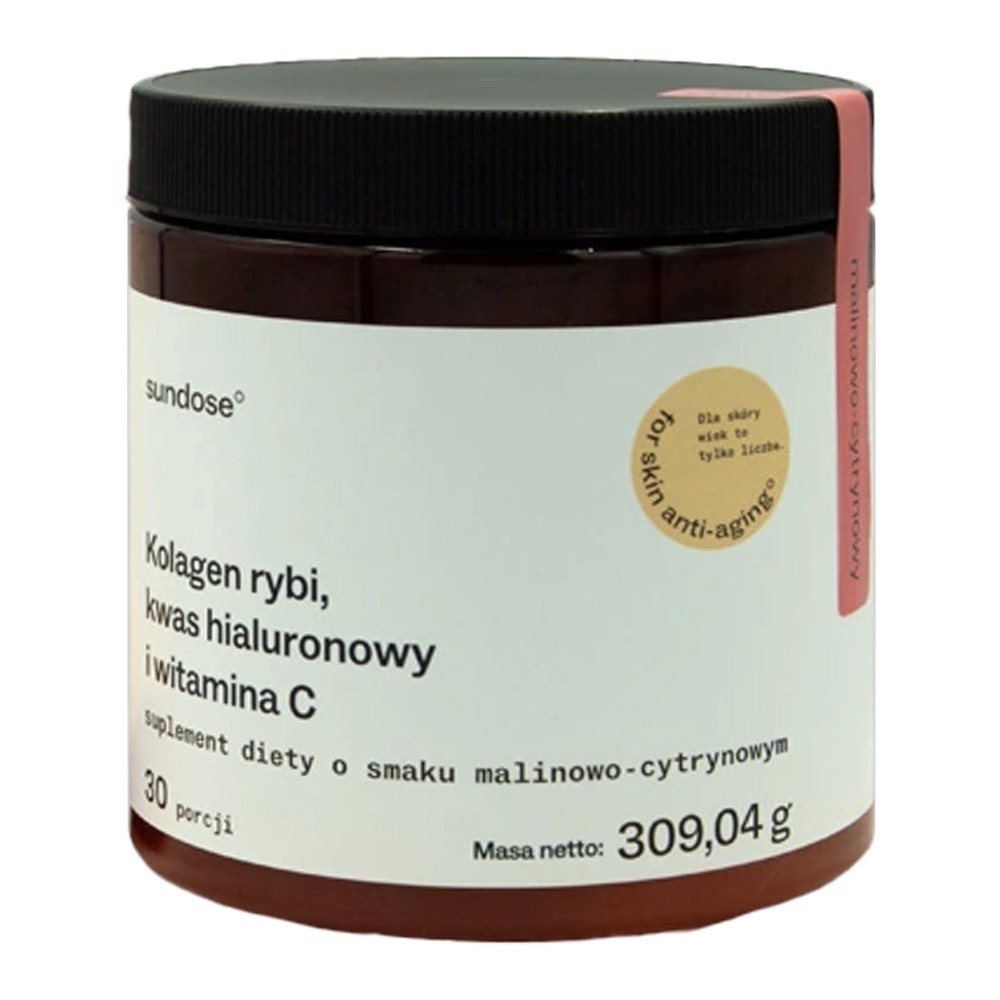 Sundose For Skin Anti-Aging Kolagen rybi, Malinowo-Cytrynowy