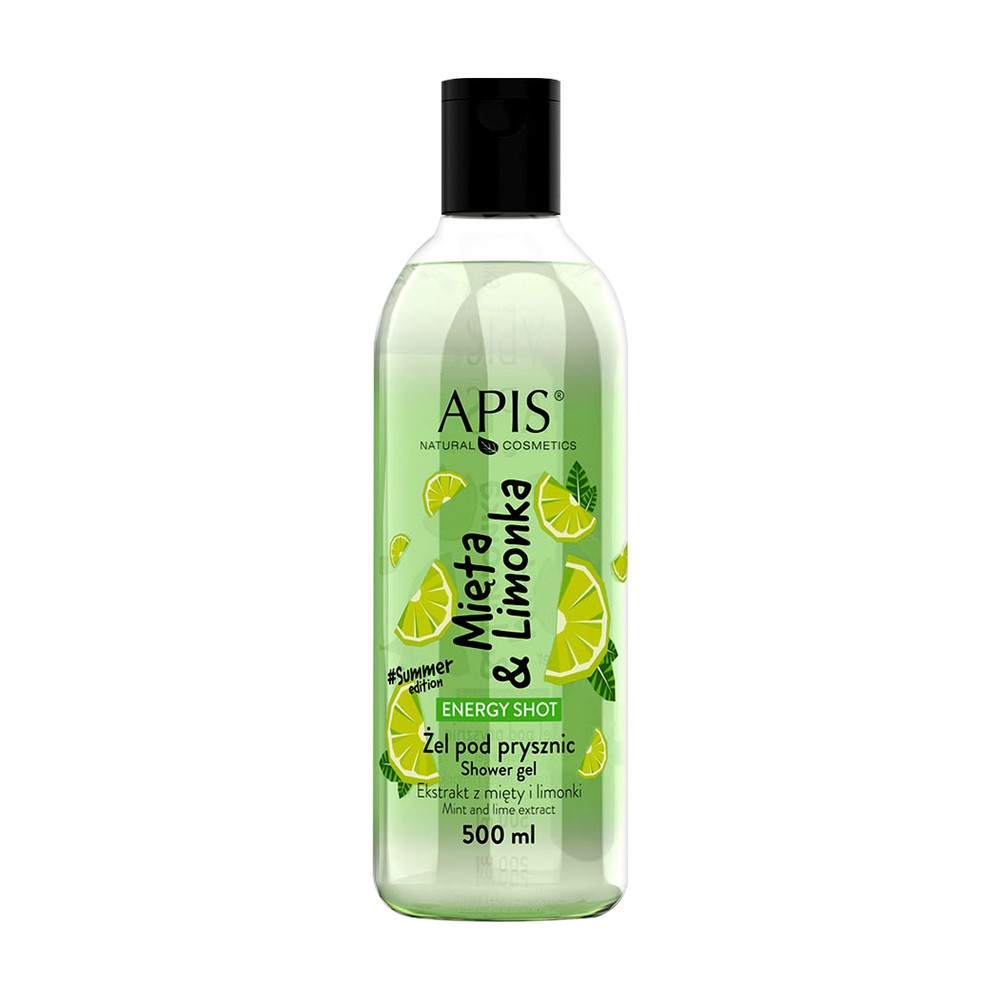 APIS Energy Shot, żel pod prysznic Mieta&Limonka 500 ml