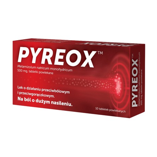 Pyreox 500 mg, 10 tabletek powlekanych