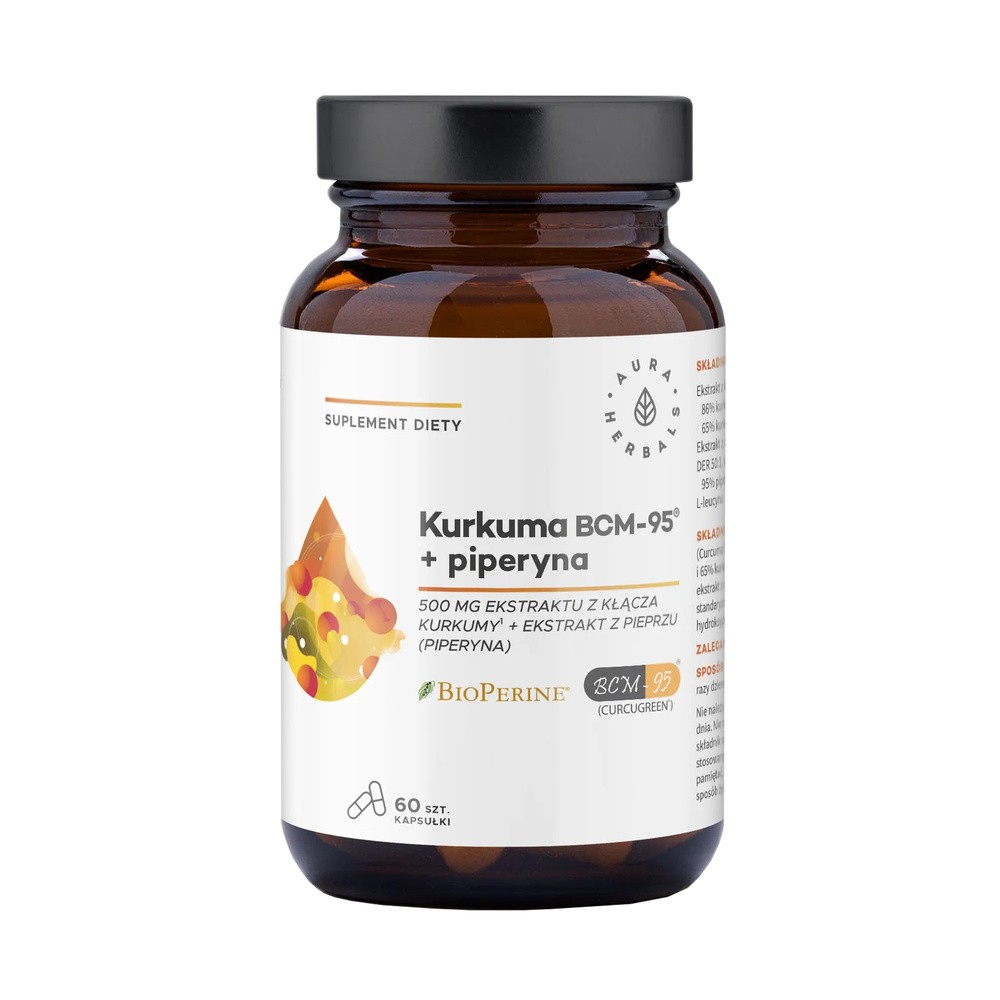 Aura Herbals Kurkuma BCM-95 + piperyna suplement diety 60 kaps.