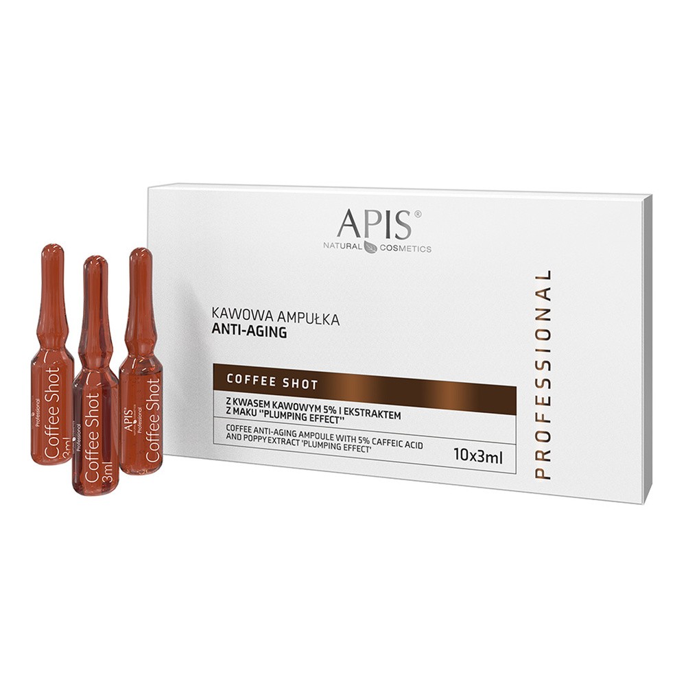 Apis Coffee Shot Kawowa ampułka Anti-Aging z kwasem kawowym i ekstraktem z maku 10x35ml