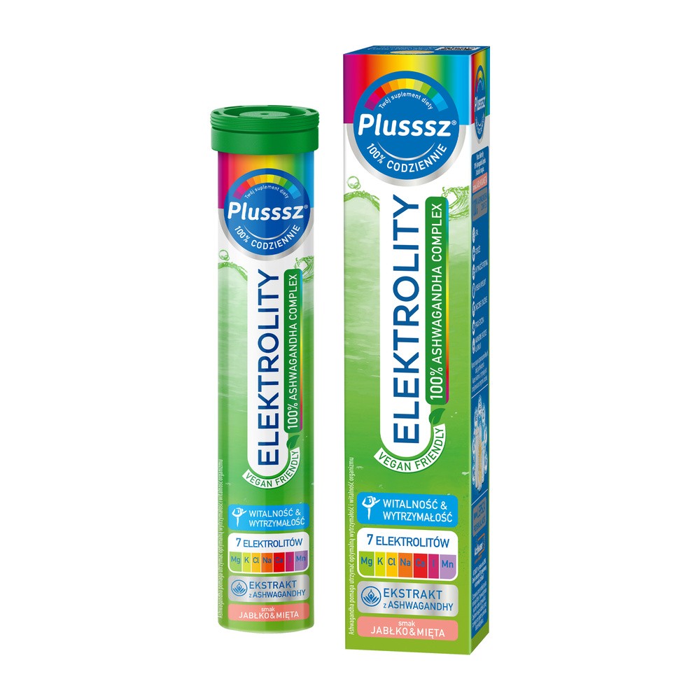 Plusssz Elektrolity 100% Ashwagandha Complex, Tabletki musujące