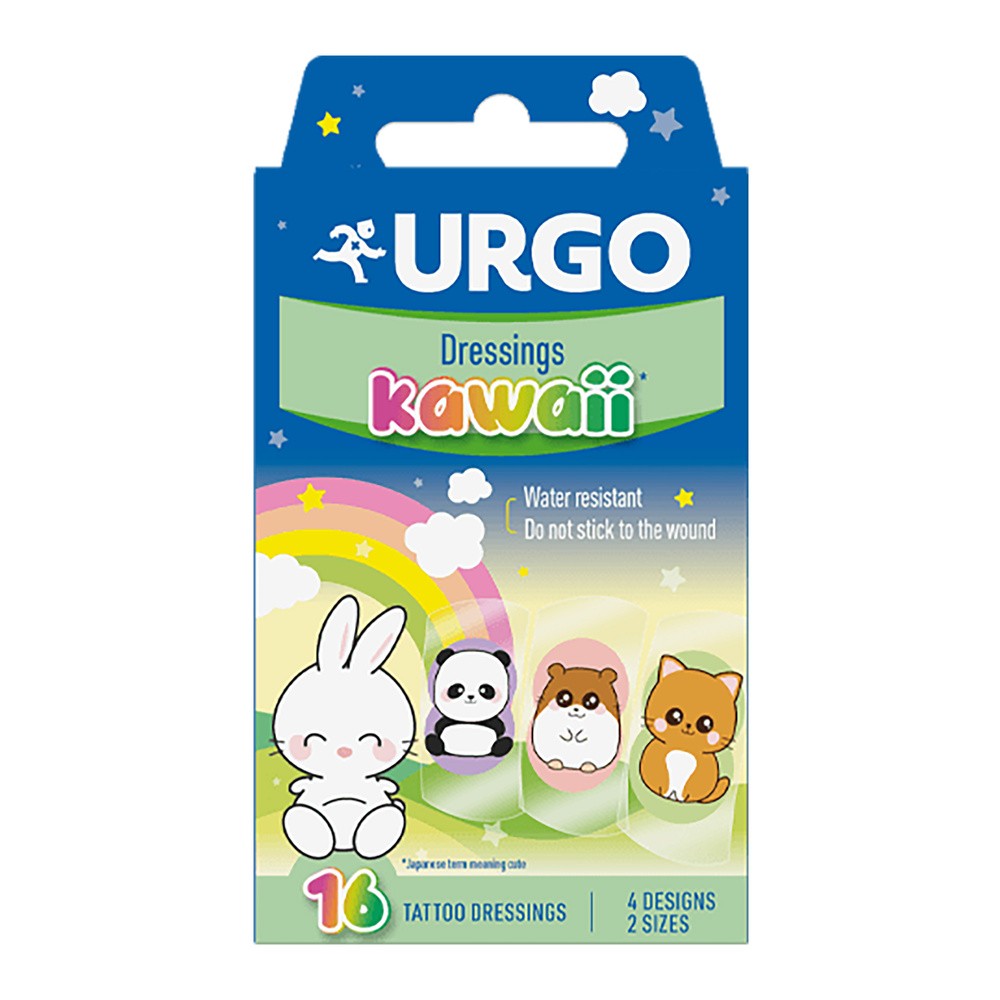 URGO Kawaii Tattoo Dressings Plastry dla dzieci, 16 sztuk