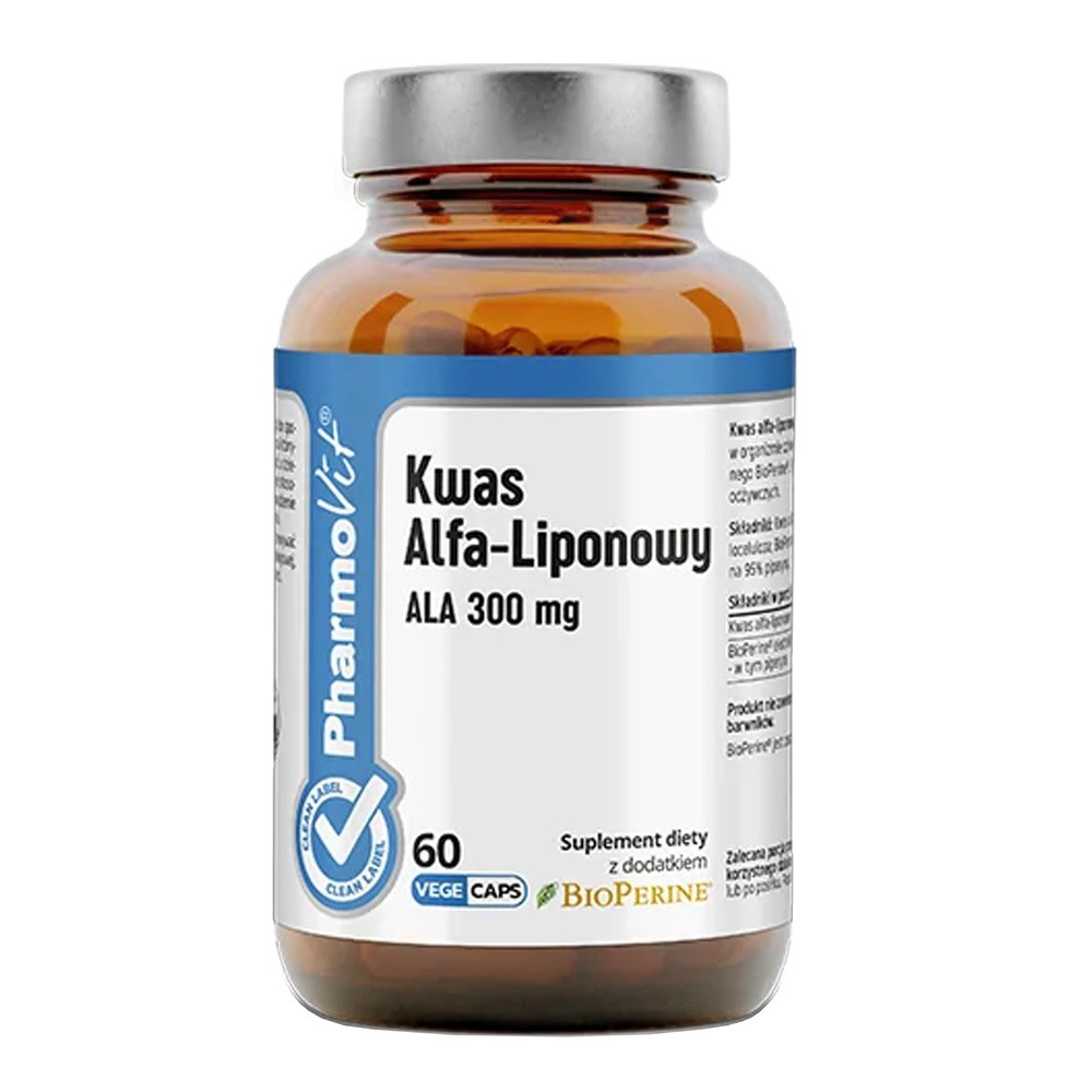 Pharmovit Kwas Alfa-Liponowy Ala 300 mg suplement diety 60 kaps. - suplement