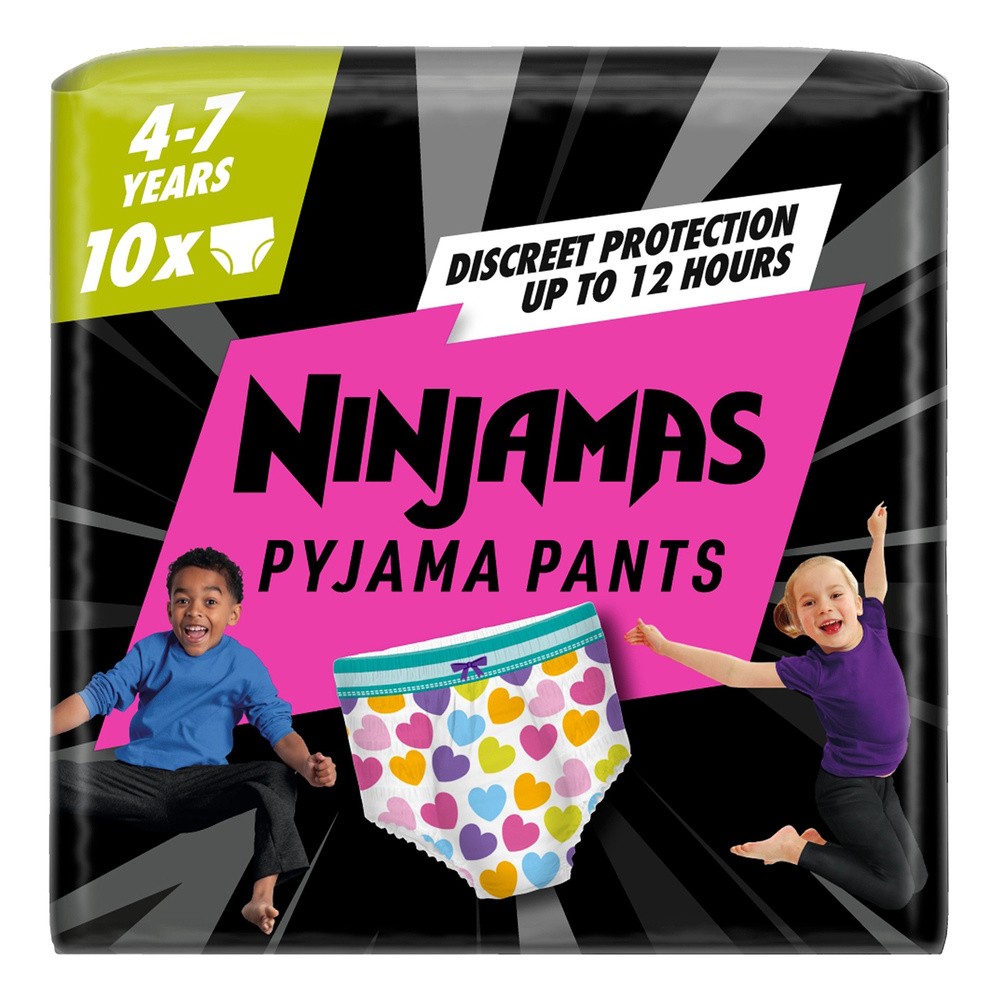 Pampers Ninjamas Dziewczynka Pieluchomajtki, 10 par pieluchomajtek 7 lat