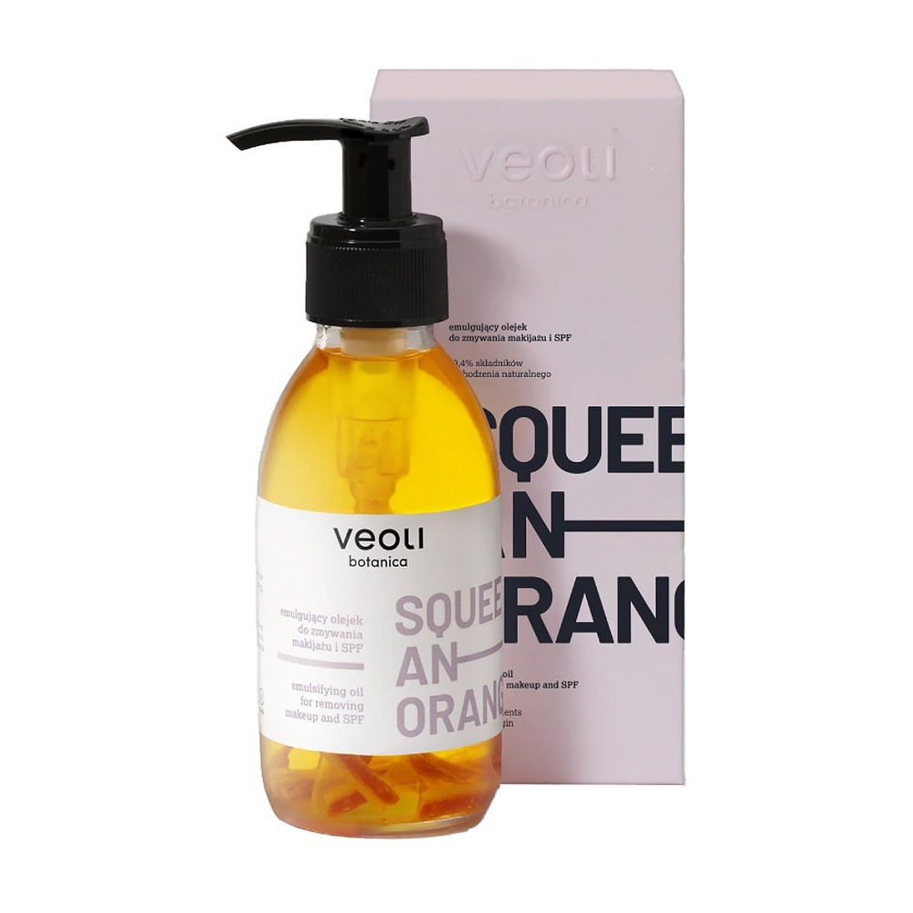 Veoli Botianica Olejek 2w1 do demakijażu i masażu twarzy z kawałkami pomarańczy SQUEEZE AN ORANGE 132,7g Veoli Botanica