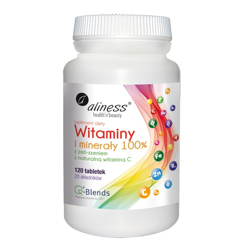 Medicaline Witaminy i Minerały 100% + Żeń-szeń 120kap