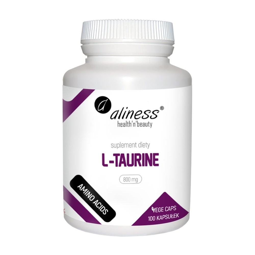Aliness L-Taurine L-tauryna Aminokwasy 800 mg (100 kaps) Aliness ali-153