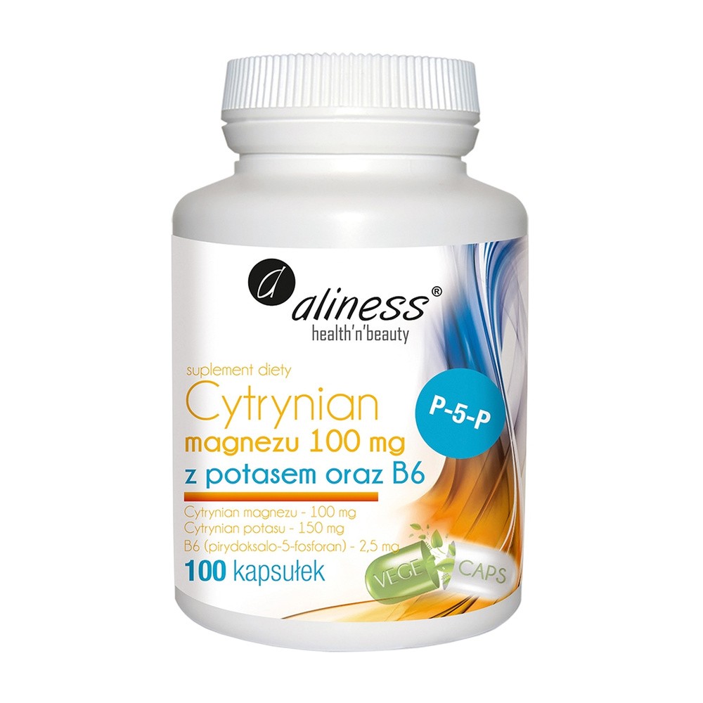 MEDICALINE Aliness Cytrynian magnezu z potasem oraz B6 x 100 caps