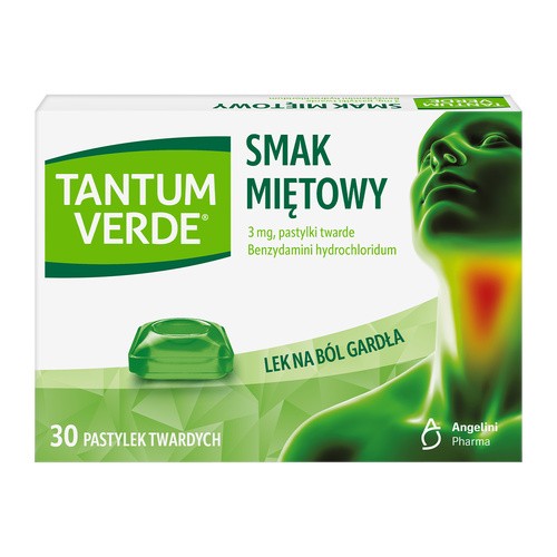 Angelini Pharma, Tantum Verde smak miętowy 3 mg, pastylki, 30 sztuk