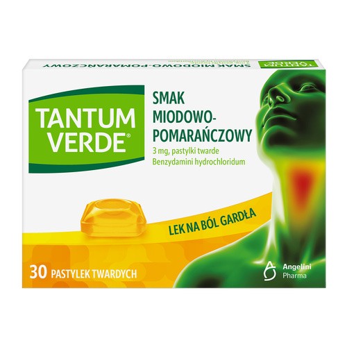 Tantum Verde smak miodowo-pomarańczowy, 30 pastylek