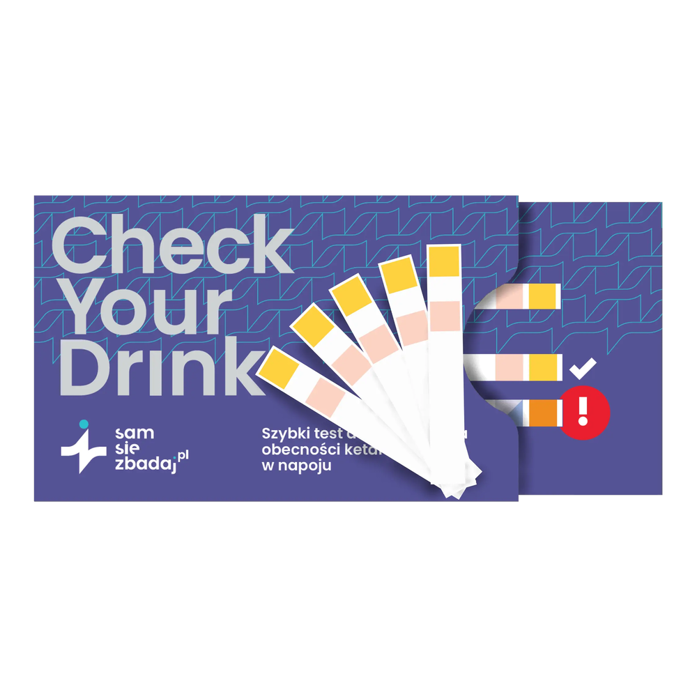 Check Your Drink Szybki test do wykrywania ketaminy i GHB w napoju