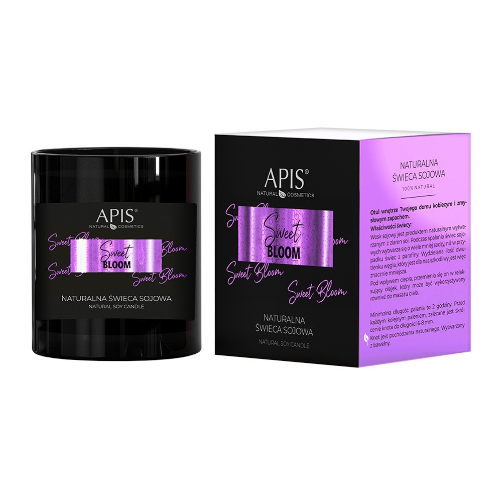 Naturalna świeca sojowa 100% - Apis Sweet Bloom - 220g