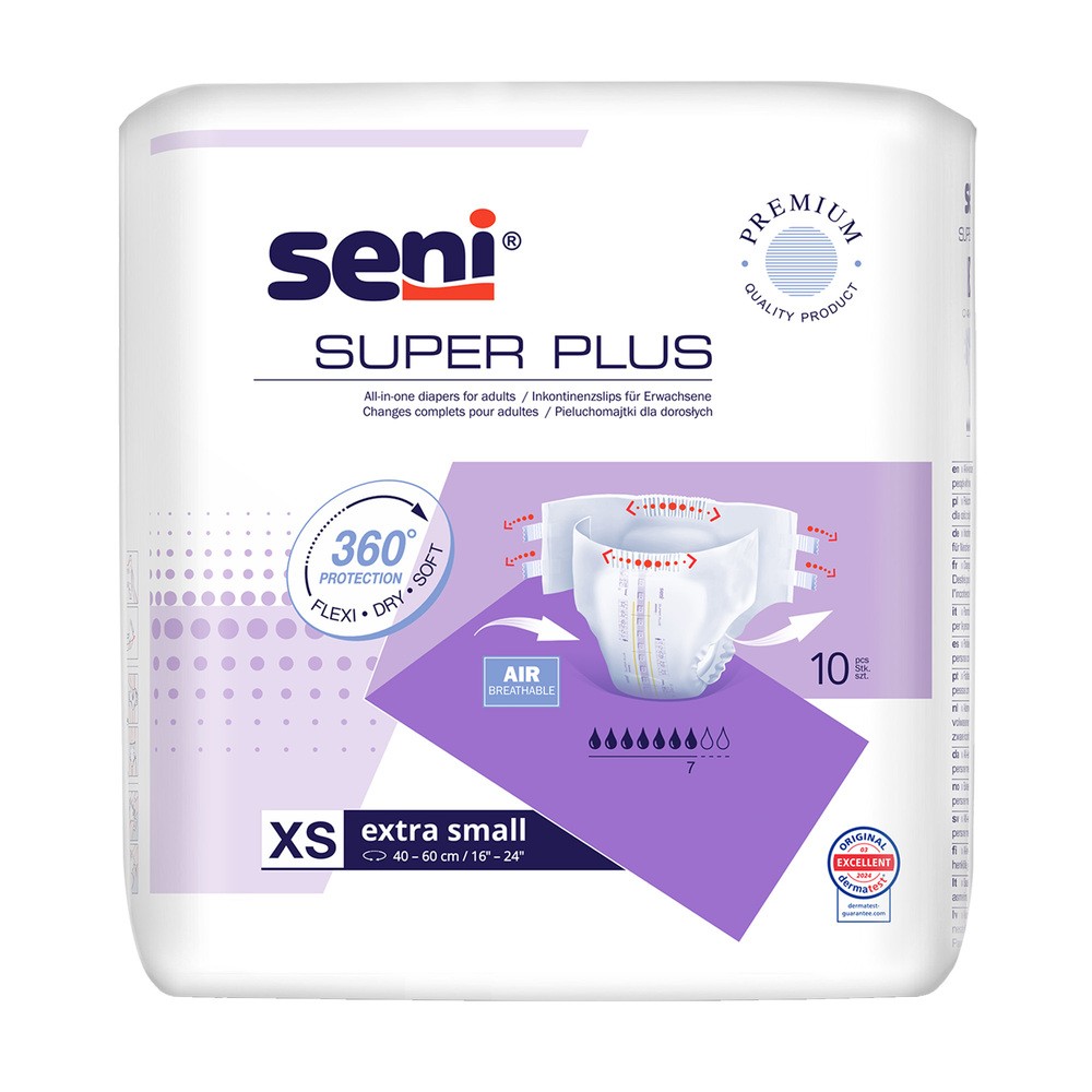 Seni Super Plus, pieluchomajtki, Extra Small, 40-60 cm, 10 sztuk