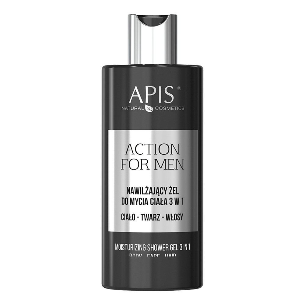 Apis Professional Nawilżający żel do mycia ciała 3w1 dla mężczyzn Apis Action For Men 300 ml apispro-6082