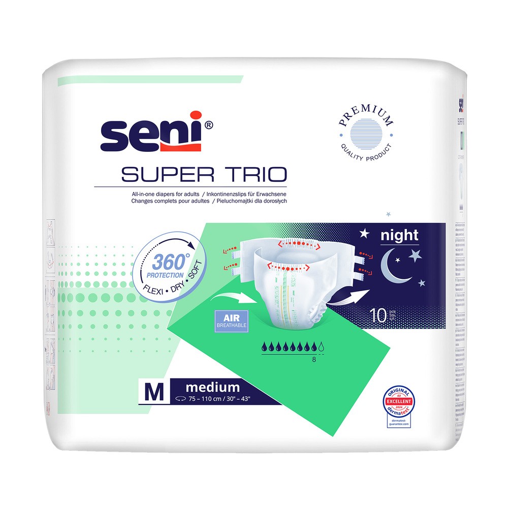 Seni Super Trio M Pieluchomajtki, 10 szt.