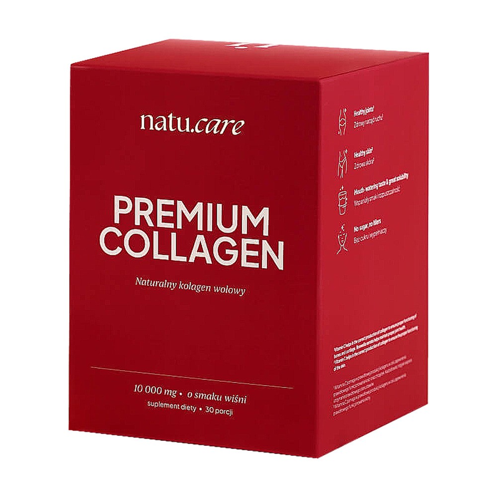 Natu.Care Premium Collagen 10000 mg, smak wiśniowy, 30 saszetek