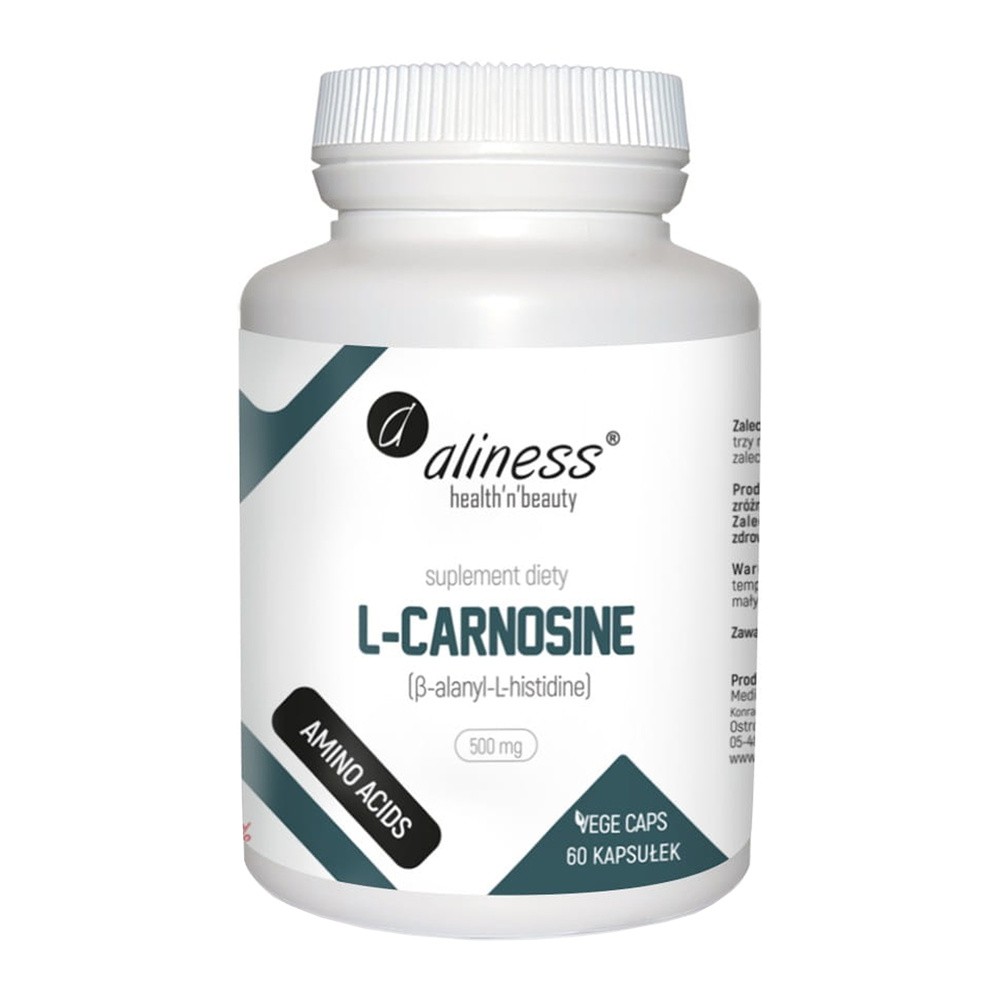 Aliness L-Carnosine AMINO ACIDS L-Karnozyna 500 mg (60 kaps) VEGE Aliness ALI-171