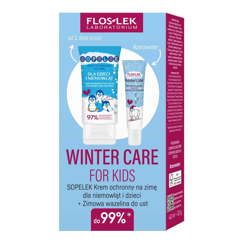 Zestawi WINTER CARE for kids: krem Sopelek + wazelinka - Floslek