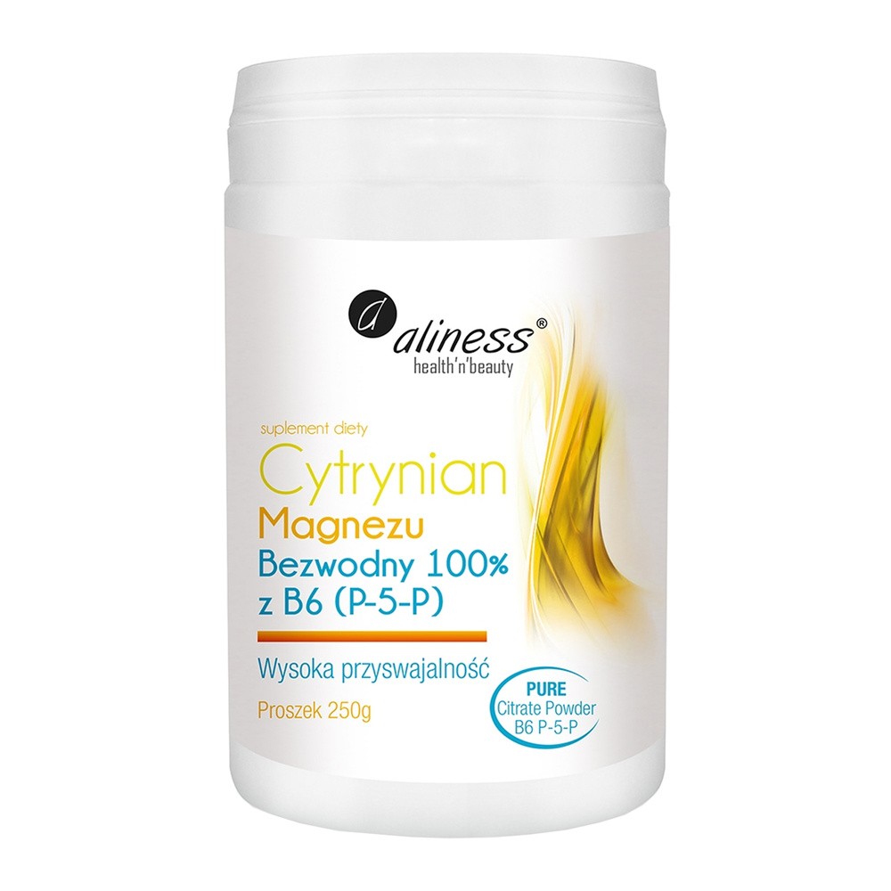 Aliness Cytrynian Magnezu bezwodny 100% z B6 (P-5-P), proszek 250g, - FC11-117A9