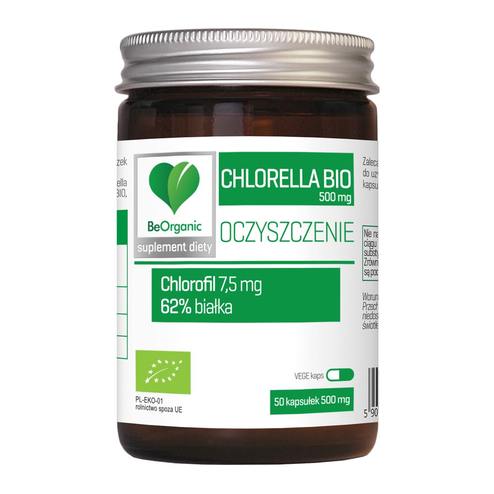 BE ORGANIC (suplementy diety) CHLORELLA BIO 500 mg 50 KAPSUŁEK - BE ORGANIC