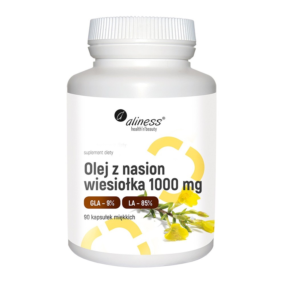 MedicaLine Aliness Olej z nasion wiesiołka 9% 1000 mg - 90 kapsułek A580680