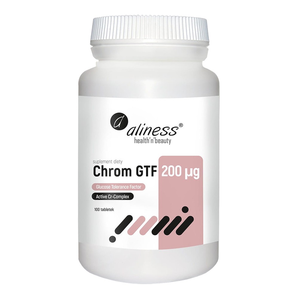 Aliness Chrom GTF Active Cr-Complex 200 g Chrom z Drożdży (100 tab) ali-131
