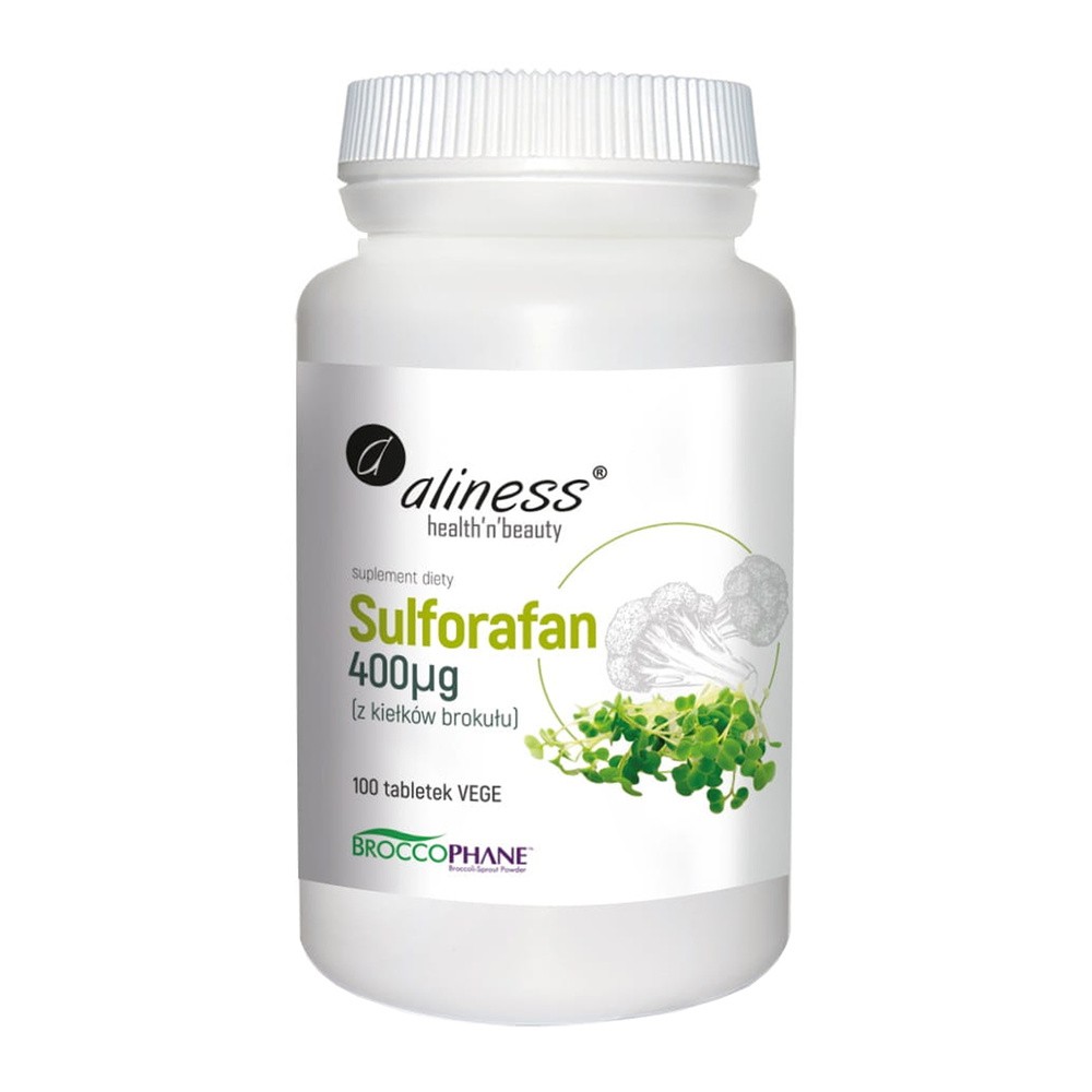 Sulforafan z kiełków brokułu 400 µg x 100 Vege tabs (Aliness)