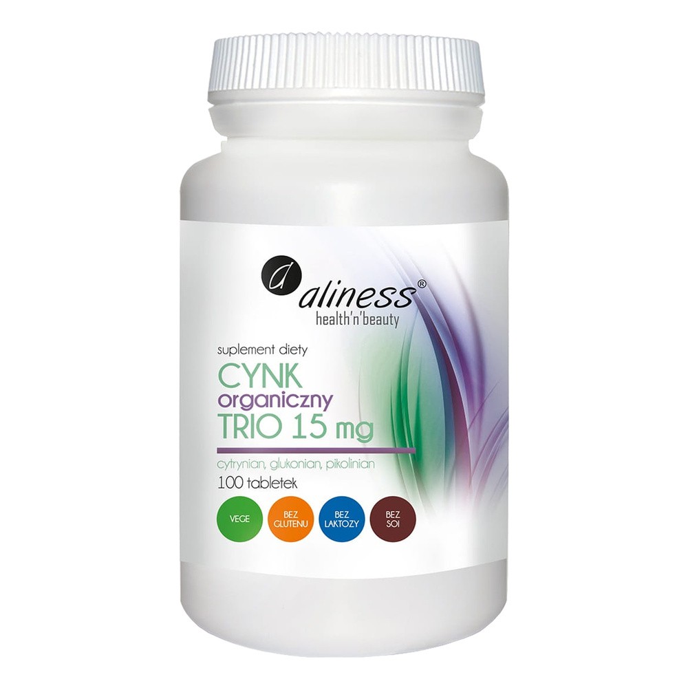 MEDICALINE Aliness Cynk Organiczny Trio 15 mg x 100 tabl