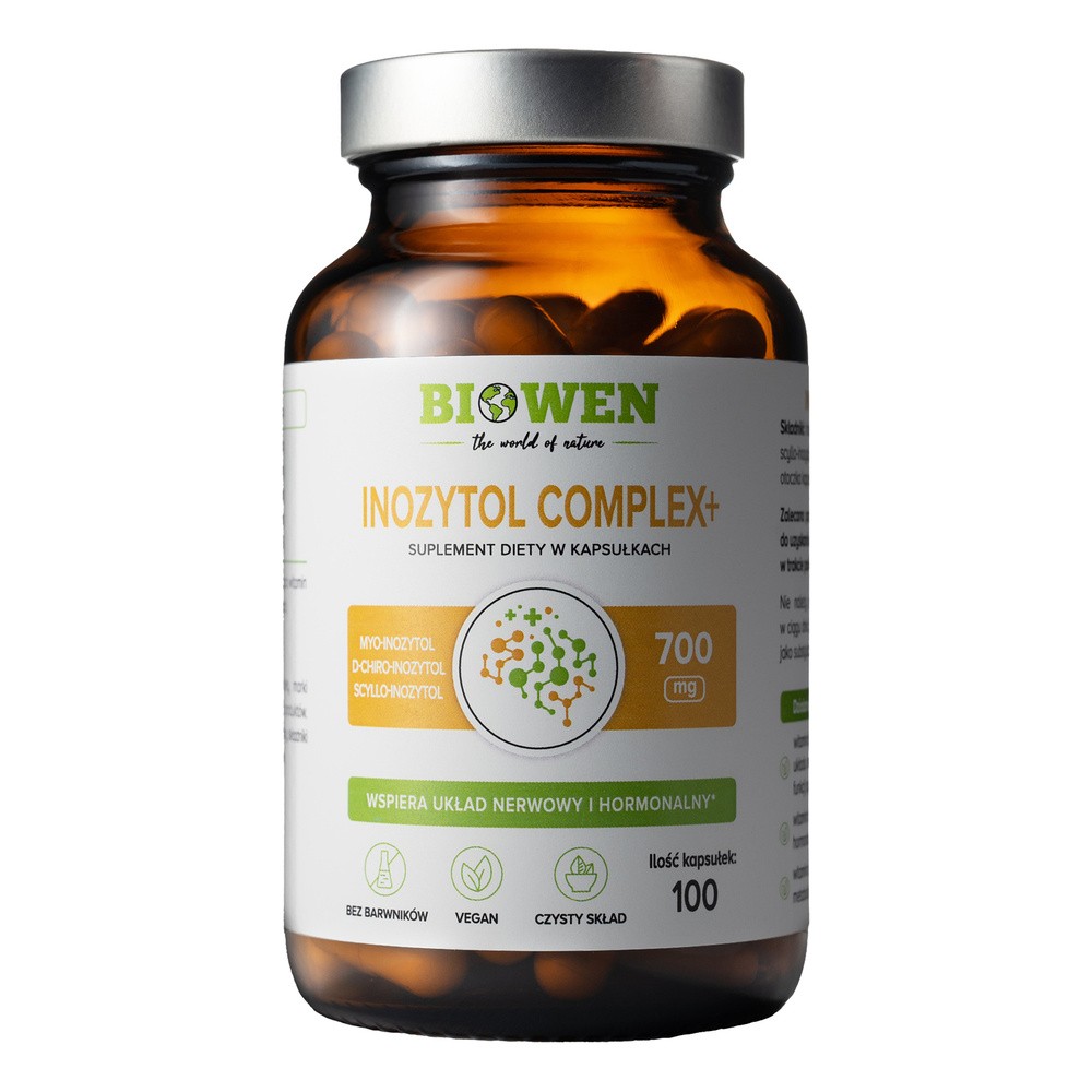 Inozytol Complex+ (Myo-inozytol + D-chiro-inozytol + Scyllo-inozytol) Biowen 100 kapsułek