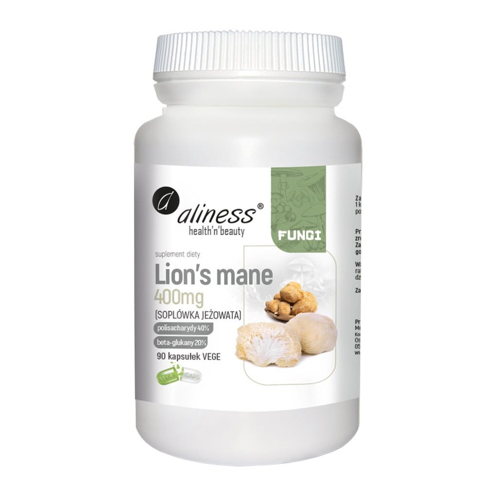 Aliness Lions Mane - soplówka ekstrakt 400mg 90 vege kapsułek CA3D-483A1