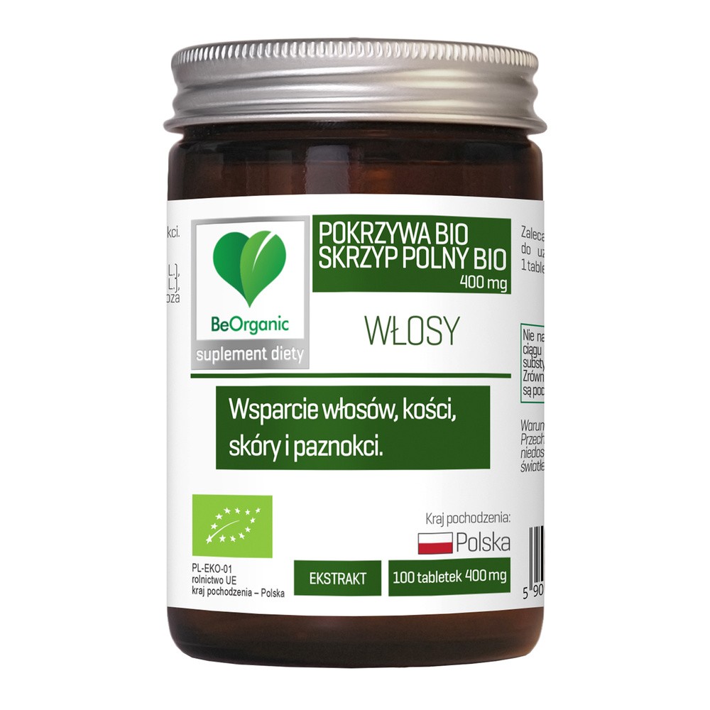 MedicaLine BeOrganic Skrzyp bio + Pokrzywa bio 400 mg 100 tab