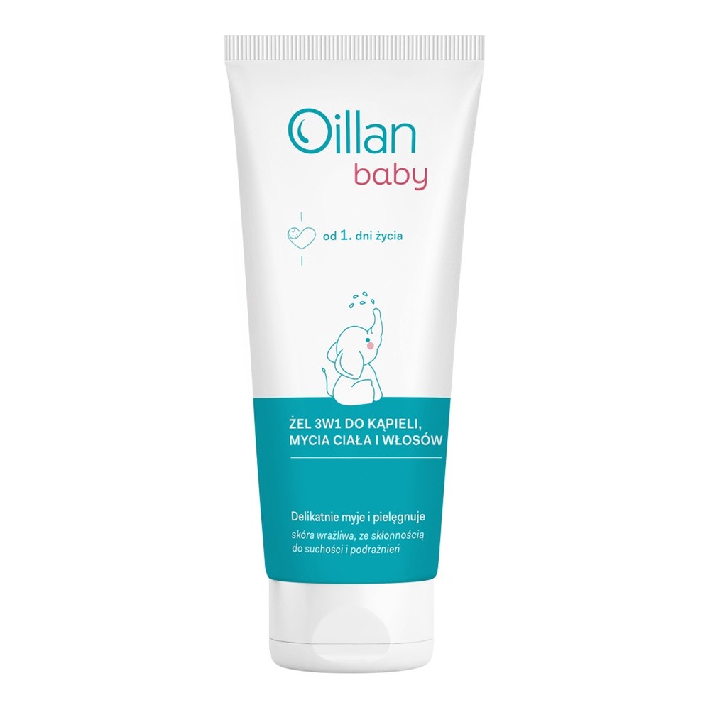 OILLAN Baby Żel do kąpieli i mycia ciała i włosów 3w1 od 1. dnia życia, 100ml >> 0zł za wysyłkę przy zakupach od 149 zł 