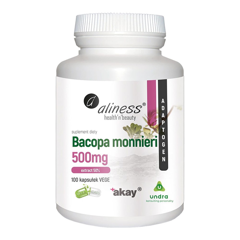 Aliness Bacopa monnieri extract 50%, 500 mg x 100 Vege Caps., 1F5D-535B2