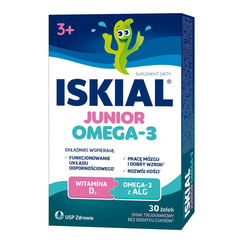 Iskial Junior Omega-3 Smak truskawkowy Żelki
