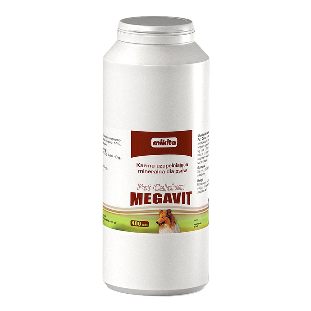 Mikita Pet Calcium Megavit preparat witaminowo mineralny dla psów 400tab