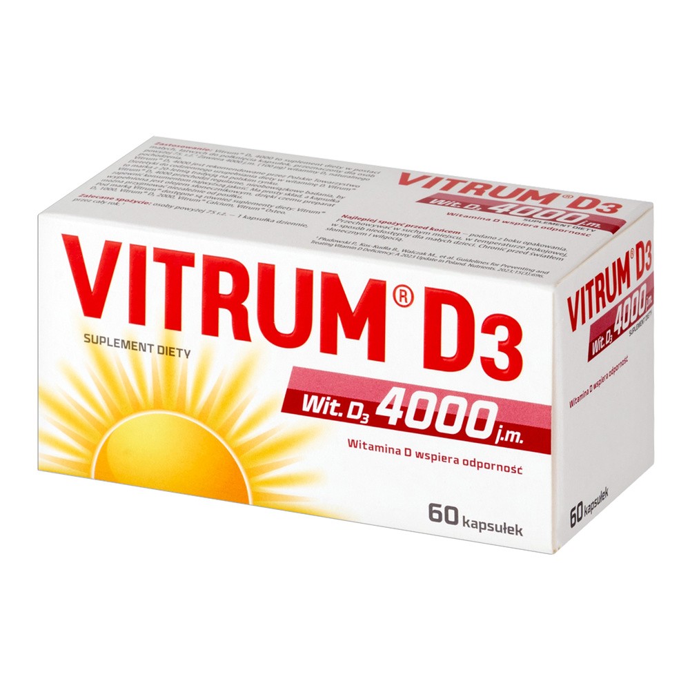 Vitrum D3 Strong, witamina D 4000 j.m., 60 kapsułek