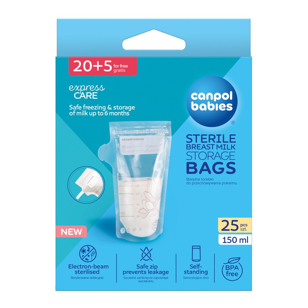 Canpol Babies Torebki do przechowywania pokarmu 20 szt. 150ml 70/001