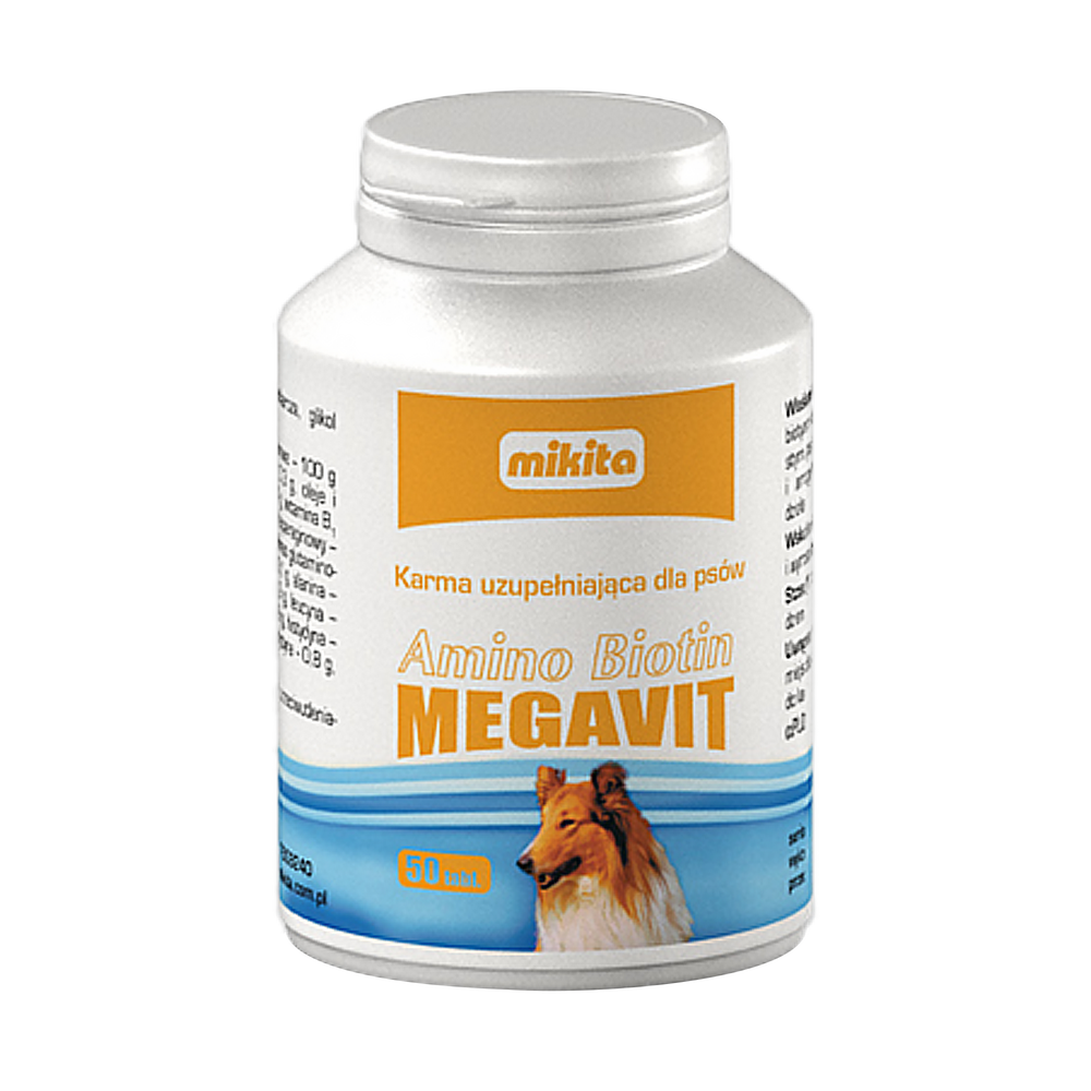 Mikita Megavit Amino Biotin Witaminy Dla Psów Na Sierść 50Tabl