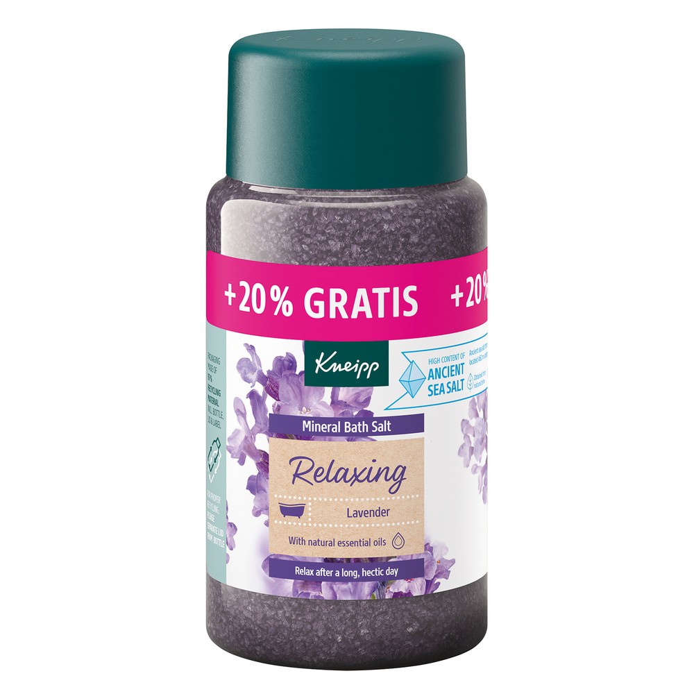 Kneipp Relaxing Lawenda, kryształki do kąpieli z soli mineralnej, 600 g