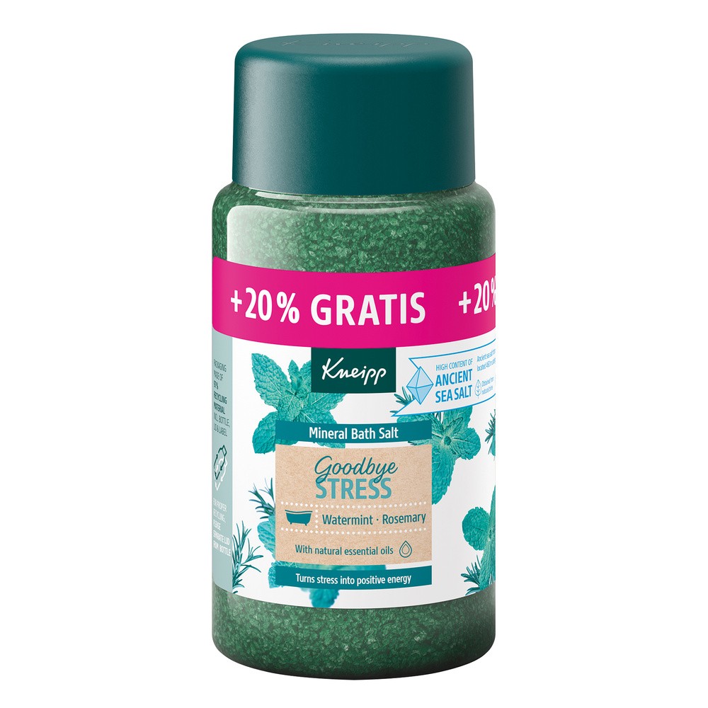 Kneipp Goodbye Stress Rozmaryn i Mięta, kryształki do kąpieli z soli mineralnej, 600 g