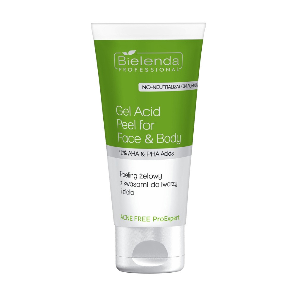 BIELENDA PROFESSIONAL ACNE FREE PROEXPERT ŻELOWY PEELING DO TWARZY I CIAŁA Z KWASAMI 150ML