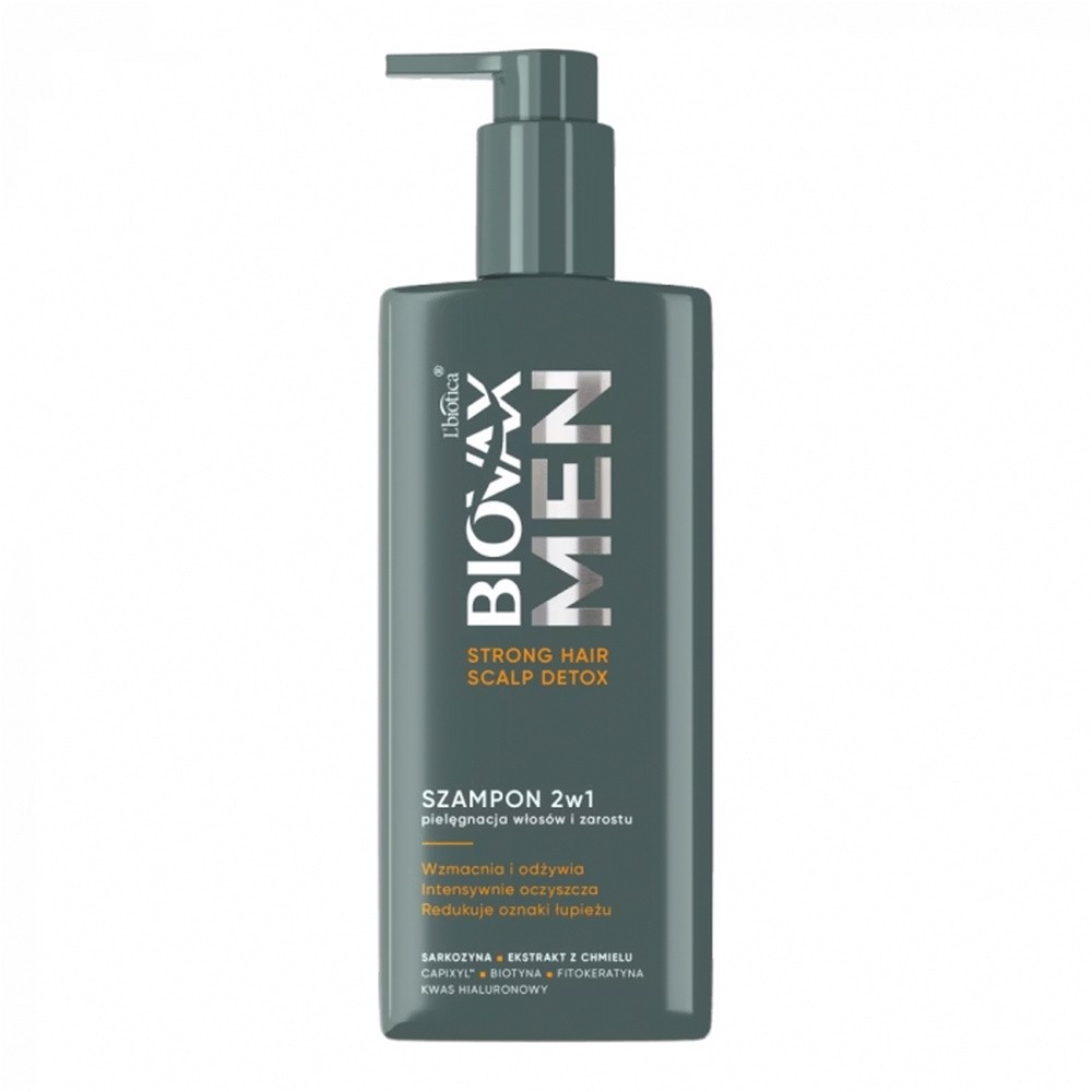 Biovax Men Strong Hair Scalp Detox szampon 2w1 do włosów i zarostu 200ml