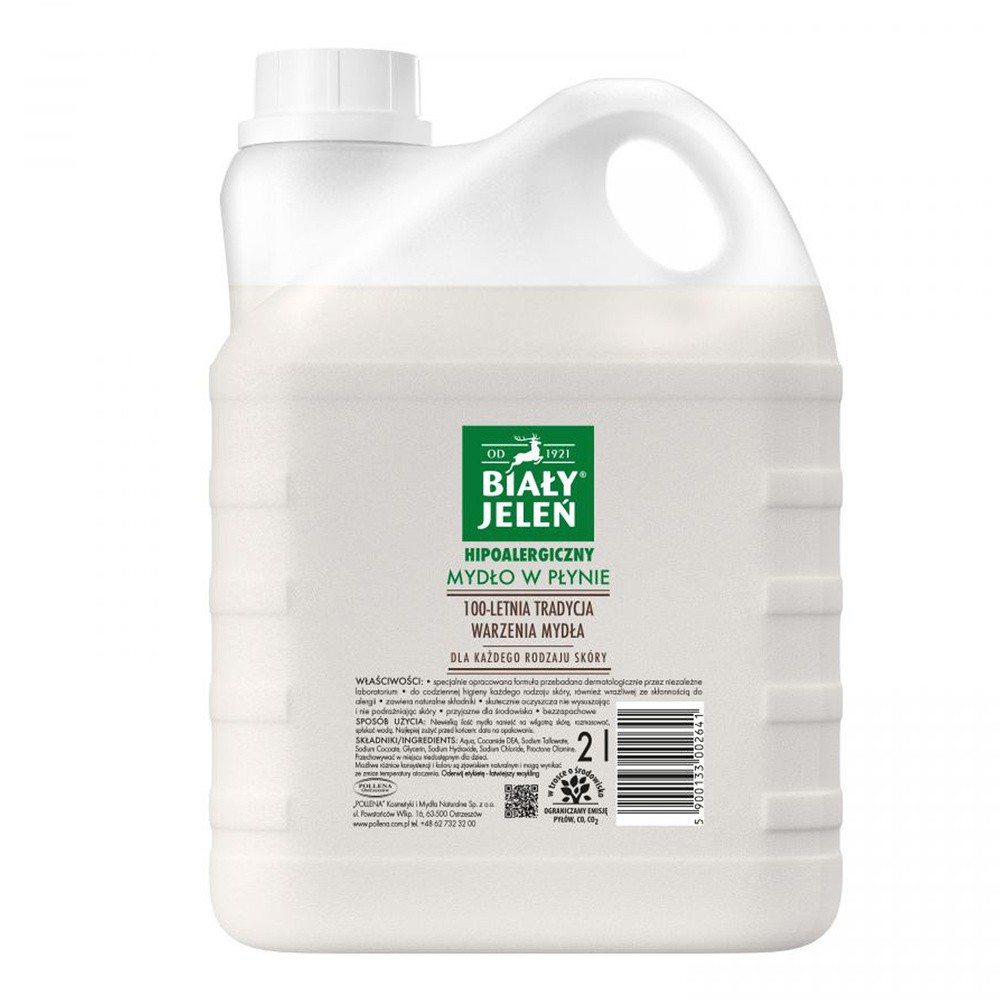 Pollena Bialy Jelen Mydło w kostce hipoalergiczne w plynie 2000ml