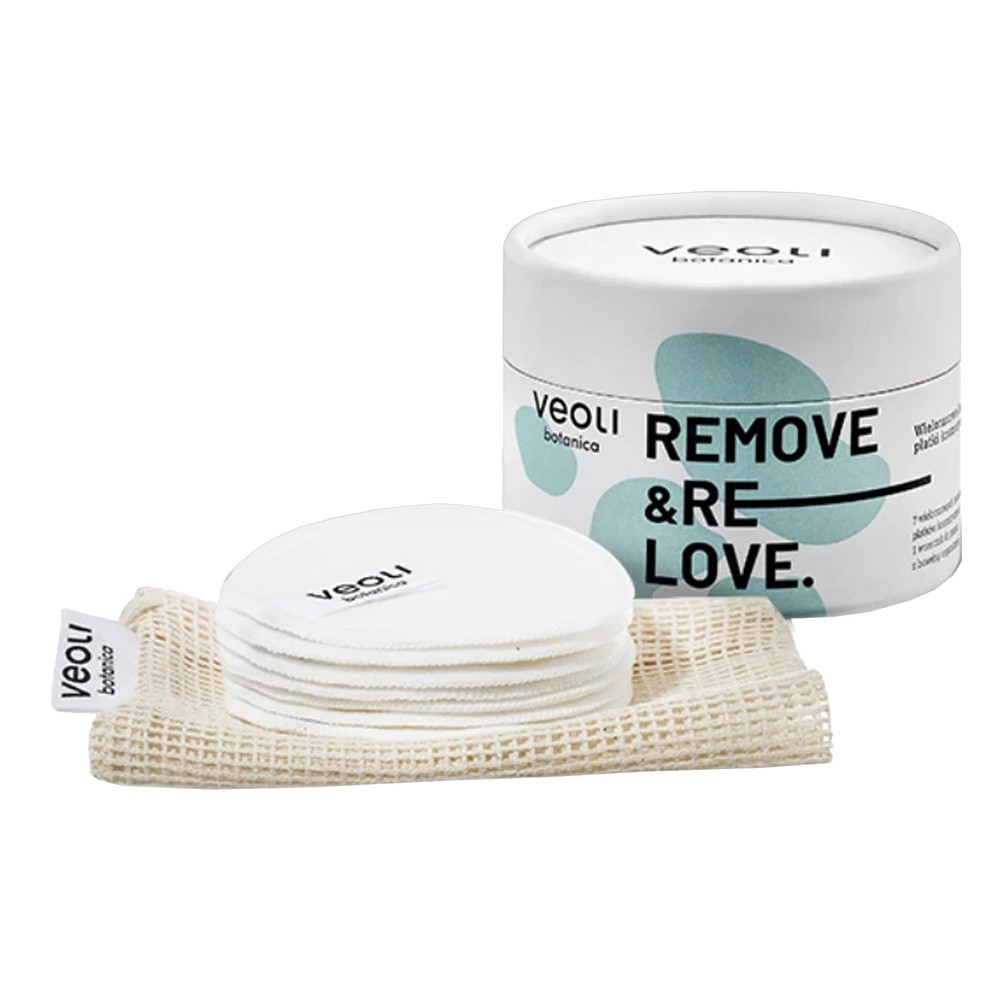 Veoli Botanica Veoli Botanica Remove And Relove Wielorazowe bambusowe płatki kosmetyczne 7 szt