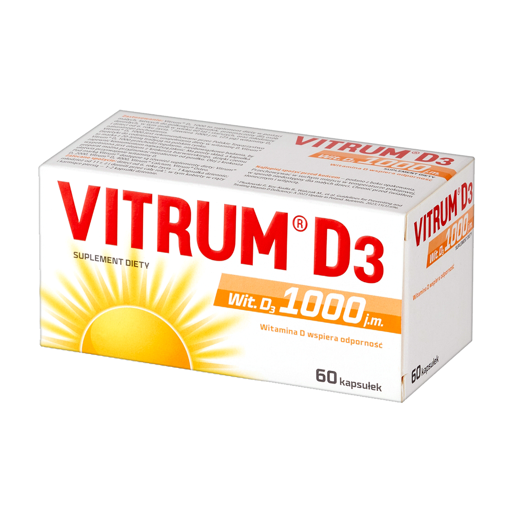 Vitrum D3, witamina D 1000 j.m., 60 kapsułek