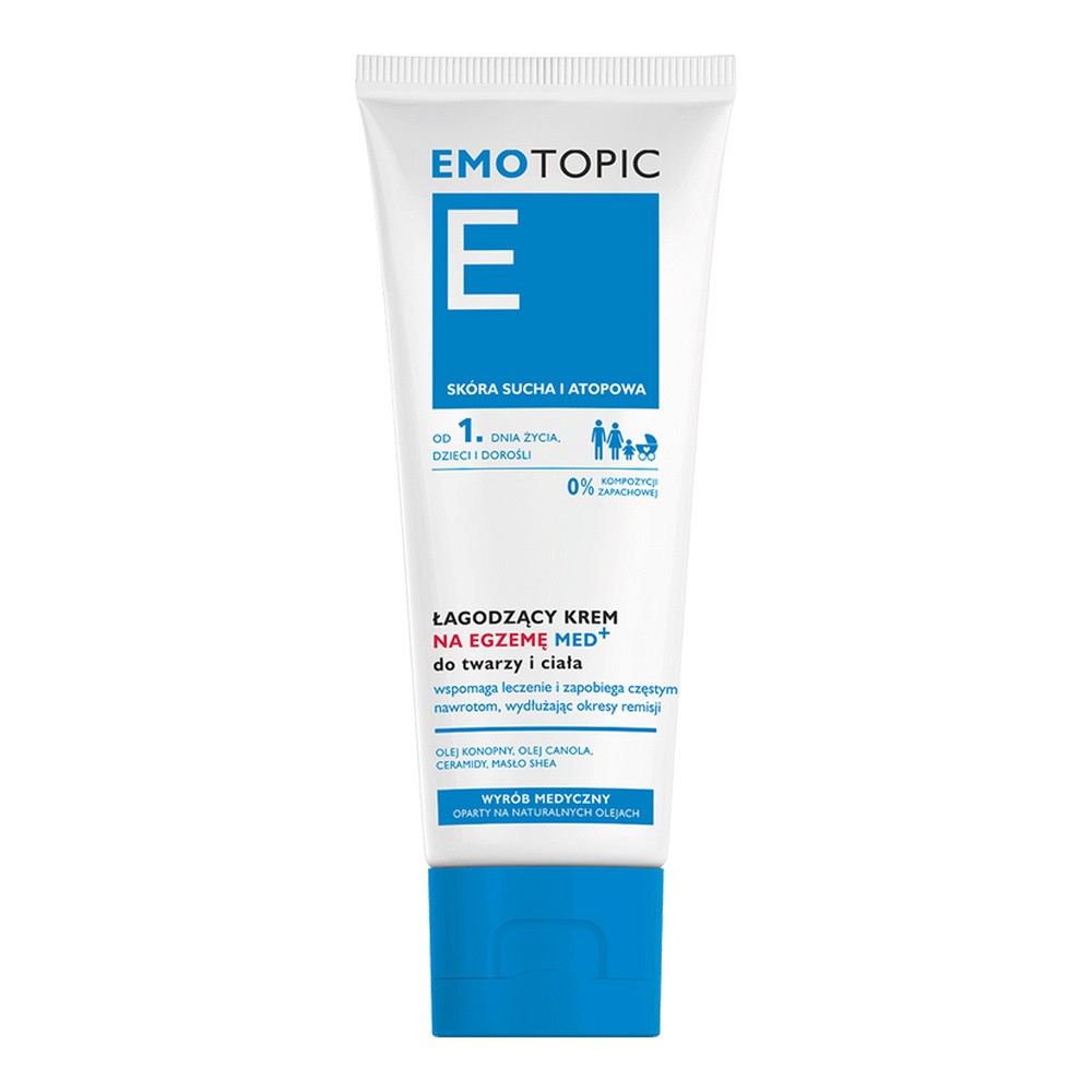 Emotopic Med+ Łagodzący krem na egzemę do twarzy i ciała, 75 ml