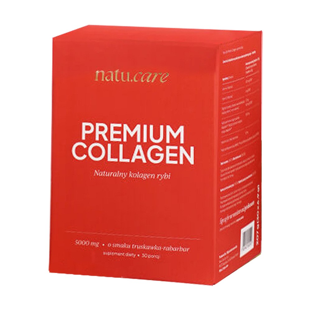 Natu.Care Premium Collagen 5000 mg, smak truskawka-rabarbar, 30 saszetek