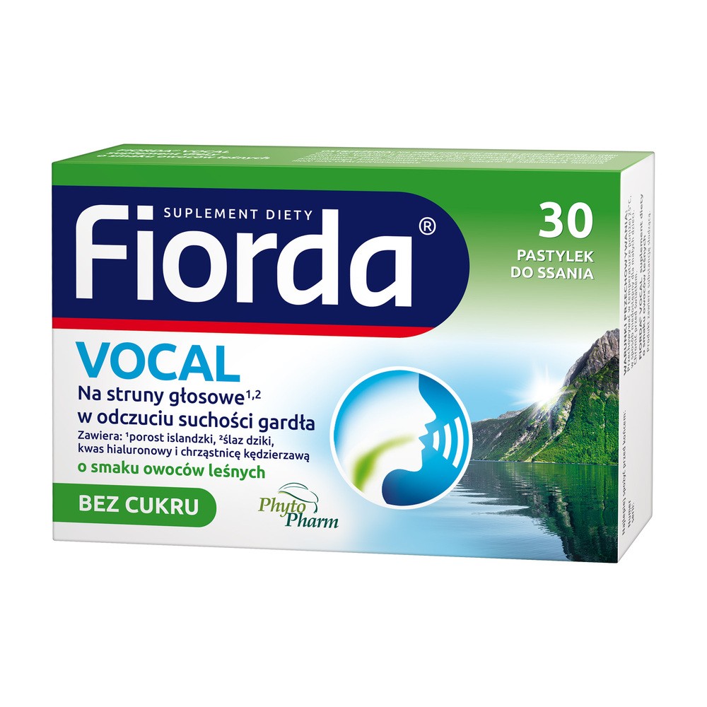 Fiorda Vocal o smaku owoców leśnych, 30 pastylek